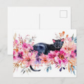 Carte postale aquarelle de chat (Devant / Derrière)