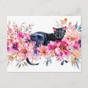 Carte postale aquarelle de chat