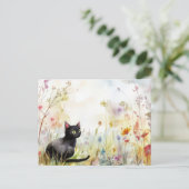 Carte postale aquarelle de chat (Debout devant)