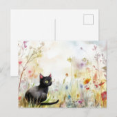 Carte postale aquarelle de chat (Devant / Derrière)