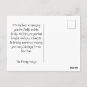 Carte Postale Aquarelle de chien berger allemand plaid Noël (Dos)