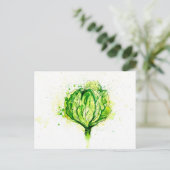 Carte Postale Aquarelle de chou vert (Debout devant)