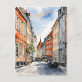 Carte Postale Aquarelle de Copenhague (Devant)