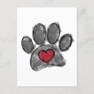 Carte Postale Aquarelle de dessin Amoureux des chiens