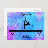 Carte Postale Aquarelle de faisceau de gymnastique (Devant / Derrière)