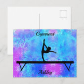 Carte Postale Aquarelle de faisceau de gymnastique (Devant / Derrière)