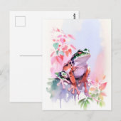 Carte Postale Aquarelle de grenouille Portrait 2 (Devant / Derrière)