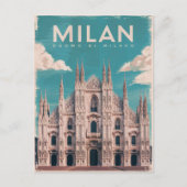 Carte Postale Aquarelle de la cathédrale de Milan (Devant)
