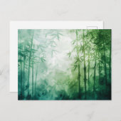 Carte Postale Aquarelle de la forêt de Bambou (Devant / Derrière)