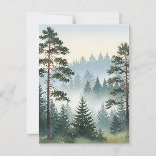 Carte Postale Aquarelle de la forêt de pins