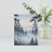 Carte Postale Aquarelle de la forêt de pins (Debout devant)