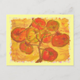 Carte Postale aquarelle de la grappe de tomates