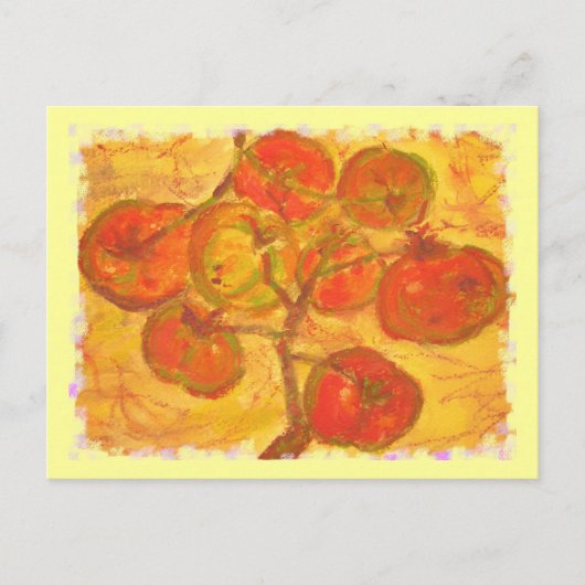Carte Postale aquarelle de la grappe de tomates (Devant)