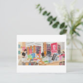Carte Postale Aquarelle de la librairie Strand (Debout devant)