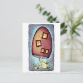 Carte postale Aquarelle de la maison de champignon (Debout devant)