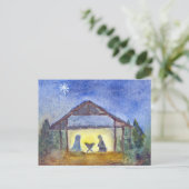 Carte Postale aquarelle de la Nativité (Debout devant)