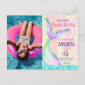 Carte Postale Aquarelle de la queue de sirène Anniversaire sous  (Devant)