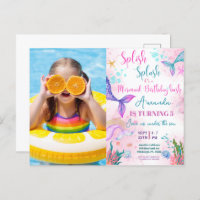 Aquarelle de la queue de sirène Anniversaire sous