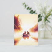 Carte Postale Aquarelle de la scène de la rivière "Lewis et Clar (Debout devant)