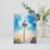 Carte Postale Aquarelle de la tour Alexanderplatz de Berlin (Debout devant)