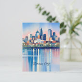 Carte Postale Aquarelle de la ville de Kansas (Debout devant)