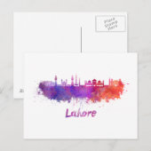 Carte Postale Aquarelle de Lahore (Devant / Derrière)