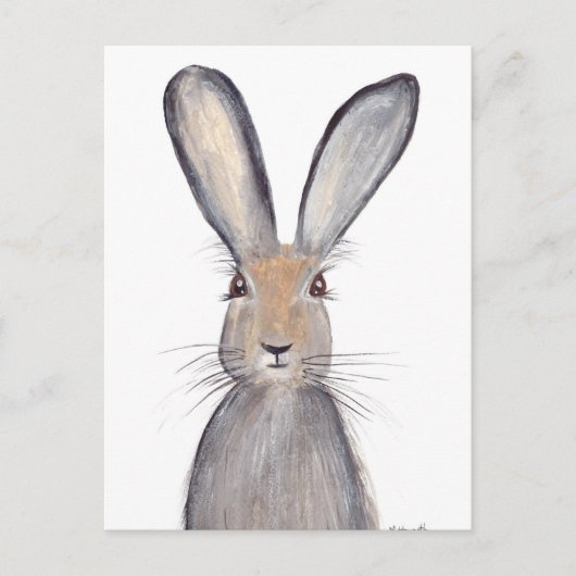 Carte Postale Aquarelle de lapin lièvre (Devant)