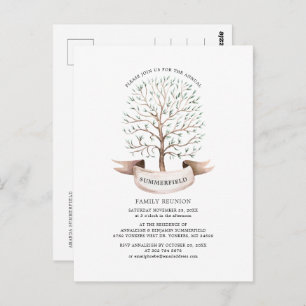 Carte Postale Aquarelle de l'arbre généalogique de la famille mo