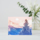 Carte Postale Aquarelle de l'arbre Lone (Debout devant)