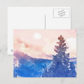 Carte Postale Aquarelle de l'arbre Lone (Devant / Derrière)