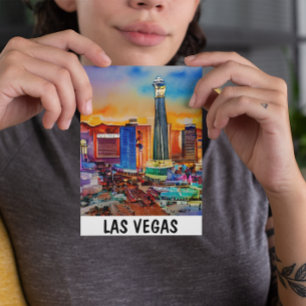 Carte Postale Aquarelle de Las Vegas Skyline