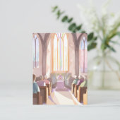 Carte Postale Aquarelle de l'église religieuse | Prière de vacan (Debout devant)