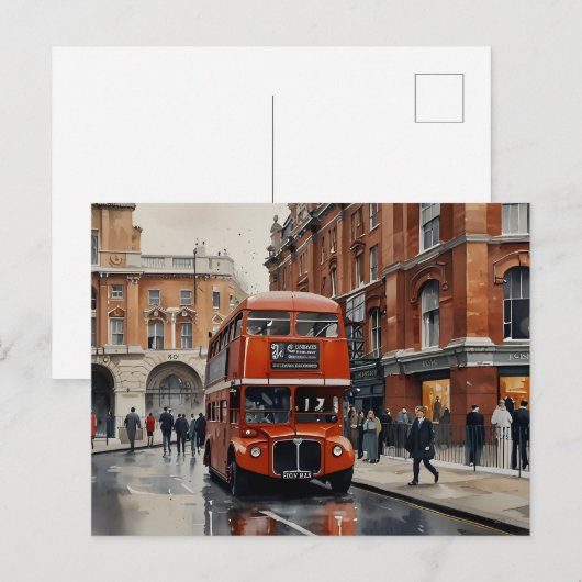 Carte Postale aquarelle de Londres (Devant / Derrière)