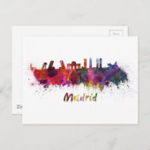Carte Postale Aquarelle de Madrid (Devant / Derrière)