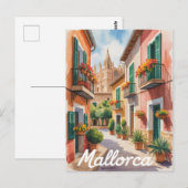 Carte Postale Aquarelle de Majorque (Devant / Derrière)
