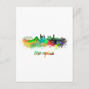 Carte Postale Aquarelle de Memphis