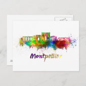 Carte Postale Aquarelle de Montpellier (Devant / Derrière)