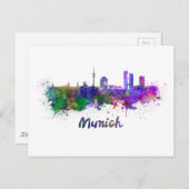 Carte Postale Aquarelle de Munich (Devant / Derrière)