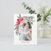 Carte Postale Aquarelle de Noël Arc moderne Photo florale (Debout devant)