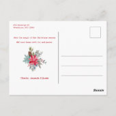 Carte Postale Aquarelle de Noël Arc moderne Photo florale (Dos)