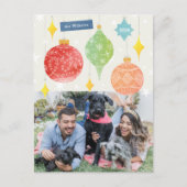 Carte Postale Aquarelle de Noël Ornements de vacances Photo (Devant)