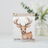 Carte Postale Aquarelle de Noël Reindeer (Debout devant)