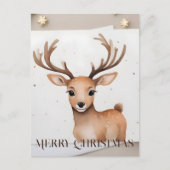 Carte Postale Aquarelle de Noël Reindeer (Devant)