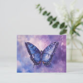 Carte Postale Aquarelle de papillon pourpre (Debout devant)