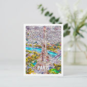 Carte Postale Aquarelle de Paris France (Debout devant)