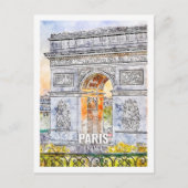 Carte Postale Aquarelle de Paris France (Devant)