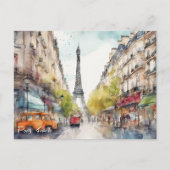 Carte Postale Aquarelle de Paris France (Devant)