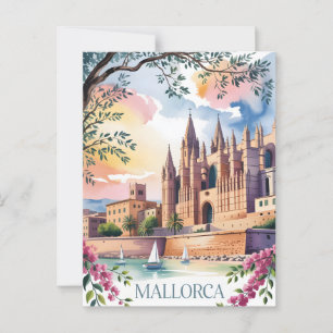 Carte Postale Aquarelle de peinture d'aquarelle de Majorque