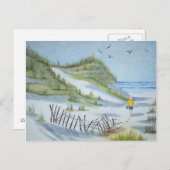 Carte Postale Aquarelle de plage (Devant / Derrière)