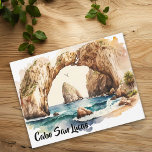 Carte Postale Aquarelle de plage de Cabo San Lucas<br><div class="desc">Cette conception peut être personnalisée en choisissant l'option Modifier la conception. Vous pouvez également transférer sur d'autres objets. Contactez-moi à l'adresse colorflowcreations@gmail.com ou utilisez l'option conversation en haut de la page si vous souhaitez avoir cette conception sur un autre produit ou si vous avez besoin d'aide pour cette conception. Voir...</div>